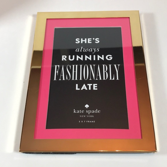 Kate Spade Lenox 5x7 gold metal frame pink matte - Picture 1 of 7